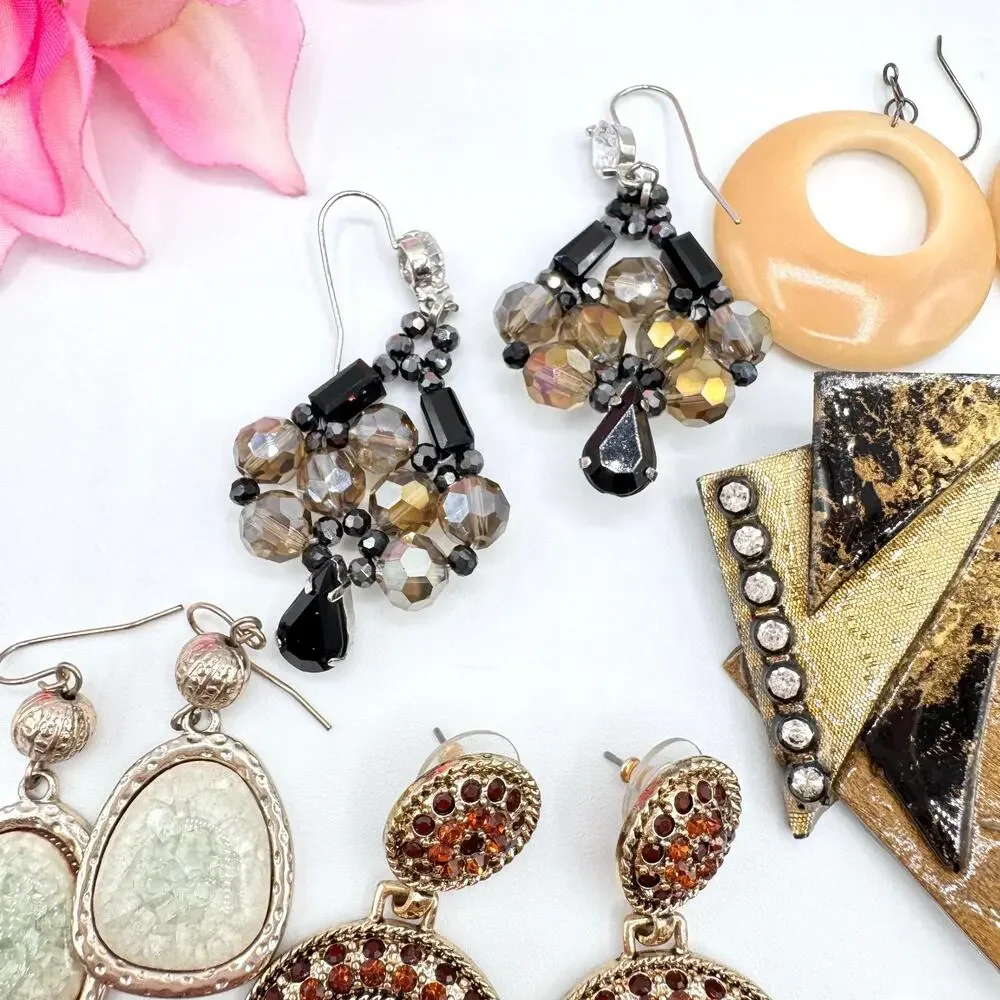 20 Pair Pierced Costume Jewelry Earring Lot Mixed Styles Vintage To Now Reseller